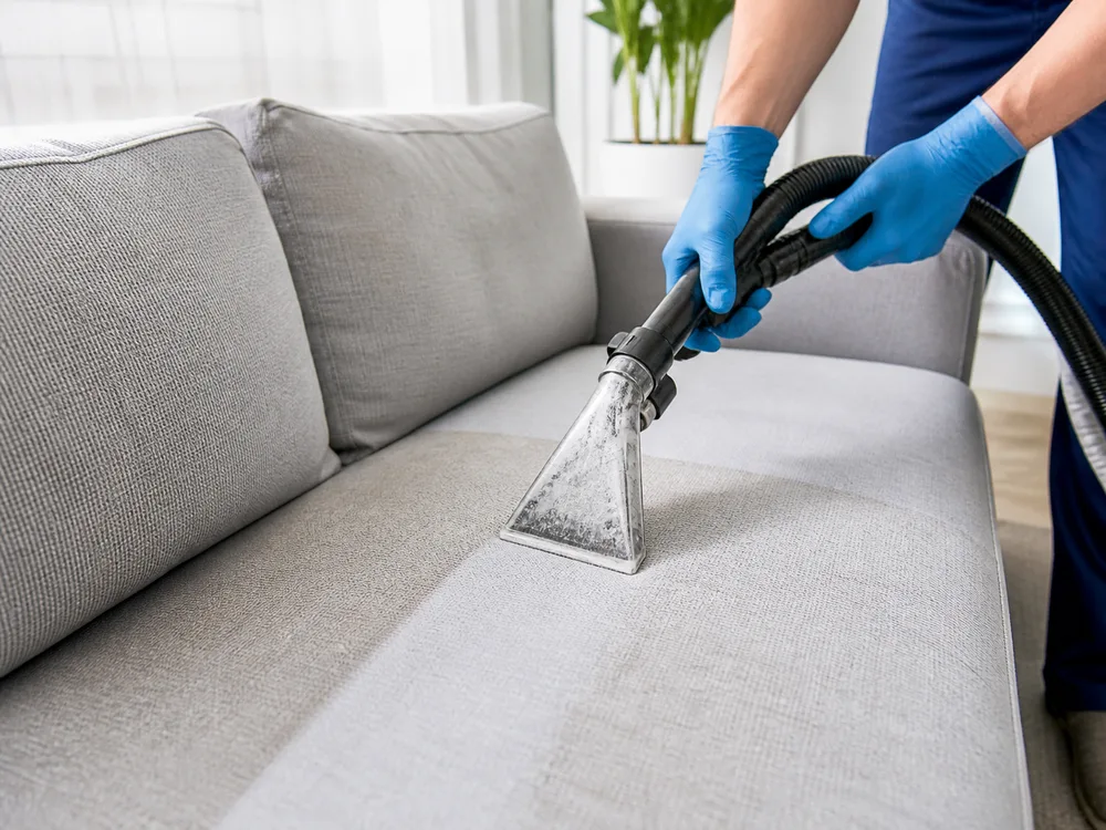 Dirt extraction from a sofa